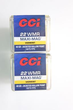 CCI Maxi Mag Varmint .22 Magnum 40 Gr. JHP; 2 Boxes, 50 Rds./Box