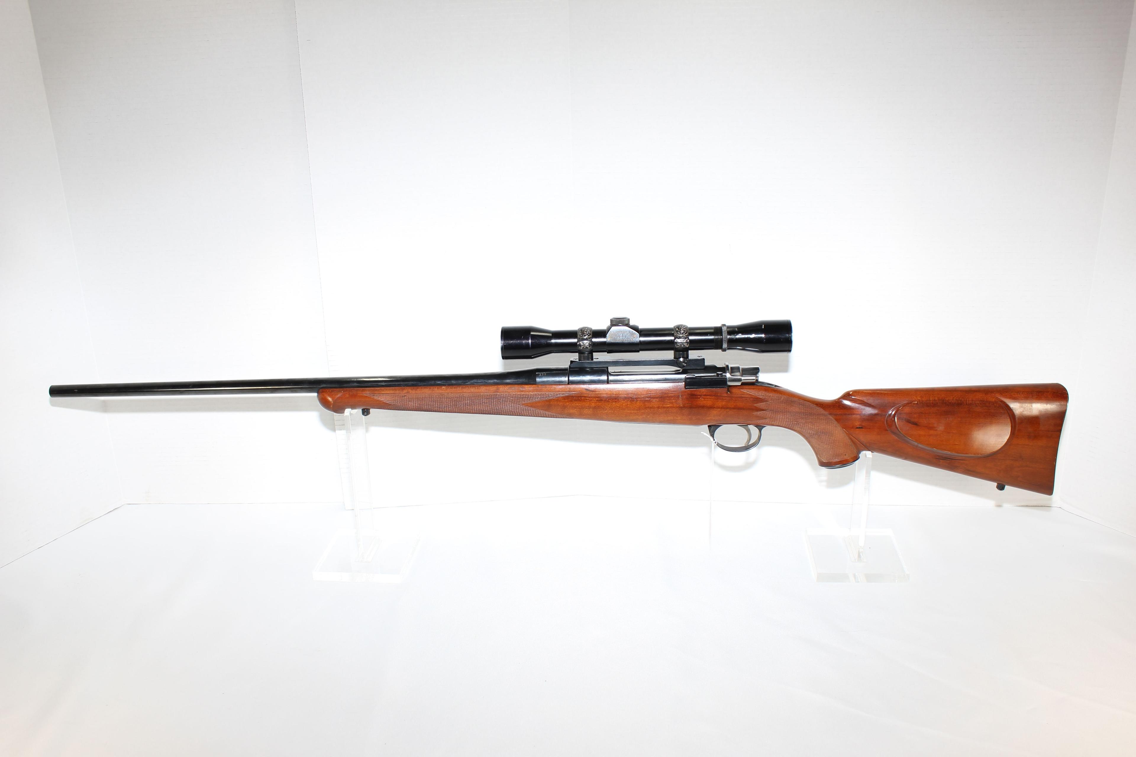 Factory FN Mauser Action; Made in Belgium; .338 Cal. Custom Rifle w/Adj. Trigger, 24" BBL, Lyman Per