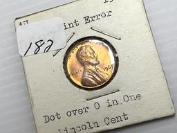 1965 Lincoln Memorial Cent - Dot over O Mint Error - MS