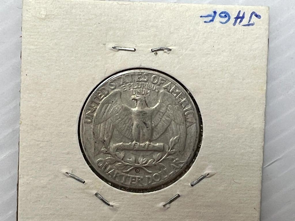 1937D Washington Quarter Dollar - VG+/F