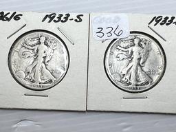 2-1933S Walking Liberty Half Dollar - AG/G