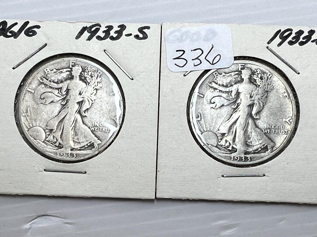 2-1933S Walking Liberty Half Dollar - AG/G