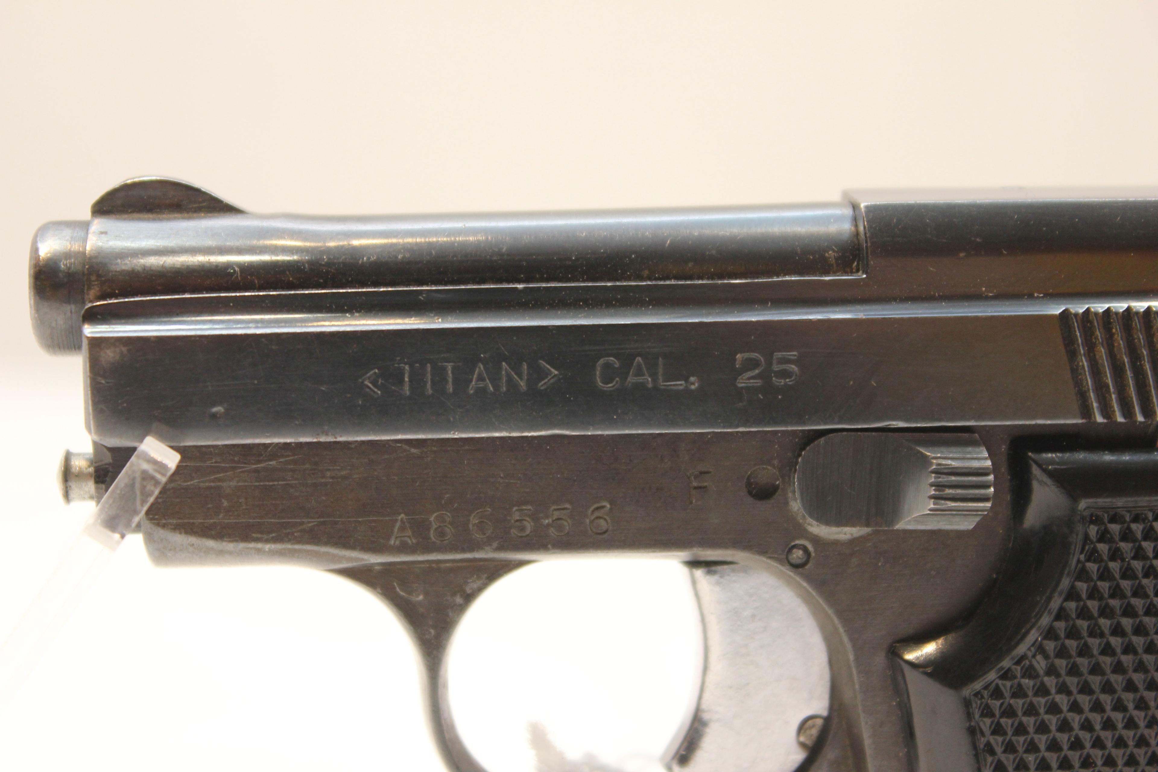 F.I.E. Corp. Titan .25 Auto Cal. Semi-Automatic Single Action Pistol; SN A86556