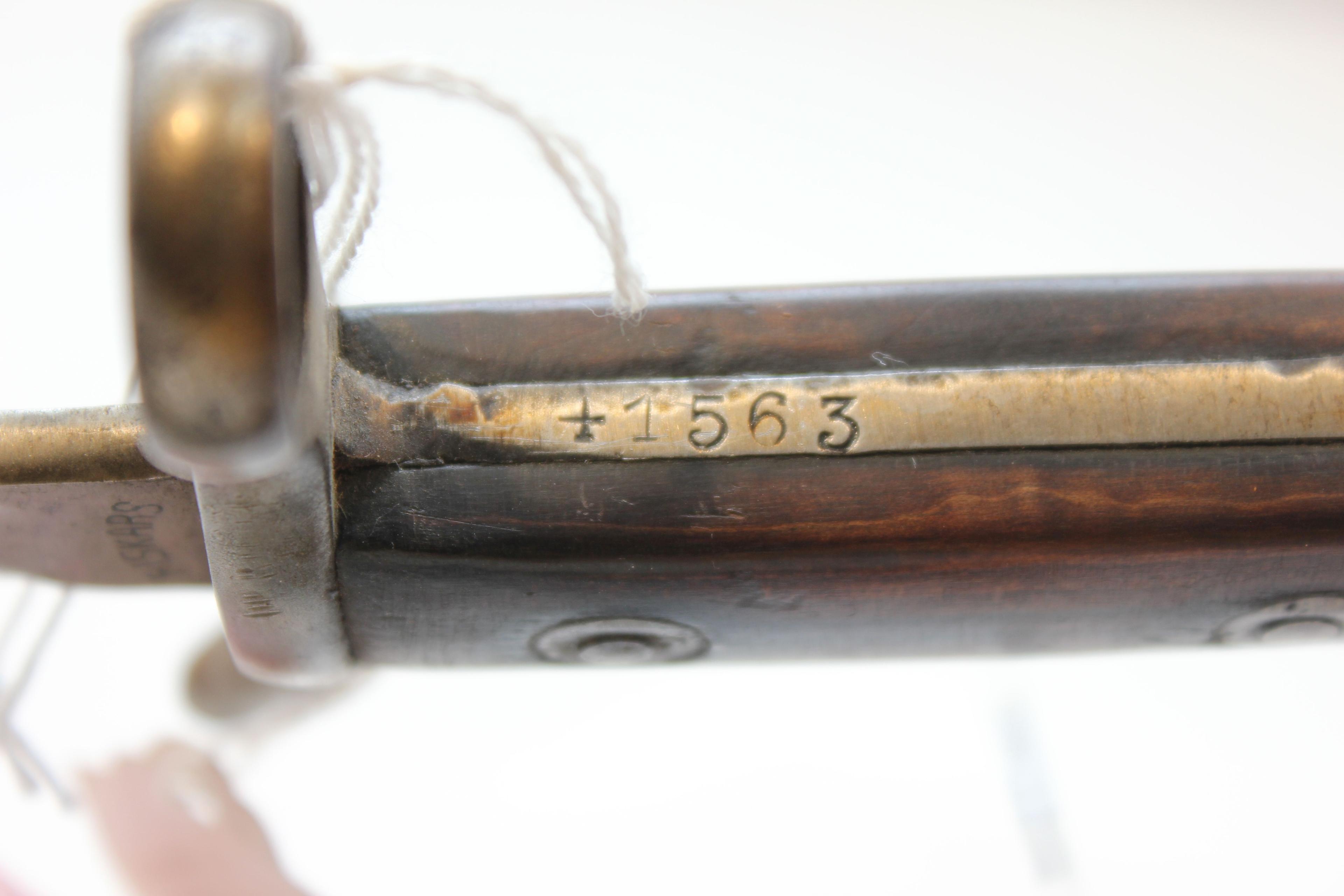 Fiskars Mauser Bayonet w/Metal Scabbard; 11-3/4" Blade, 16-1/4" OAL