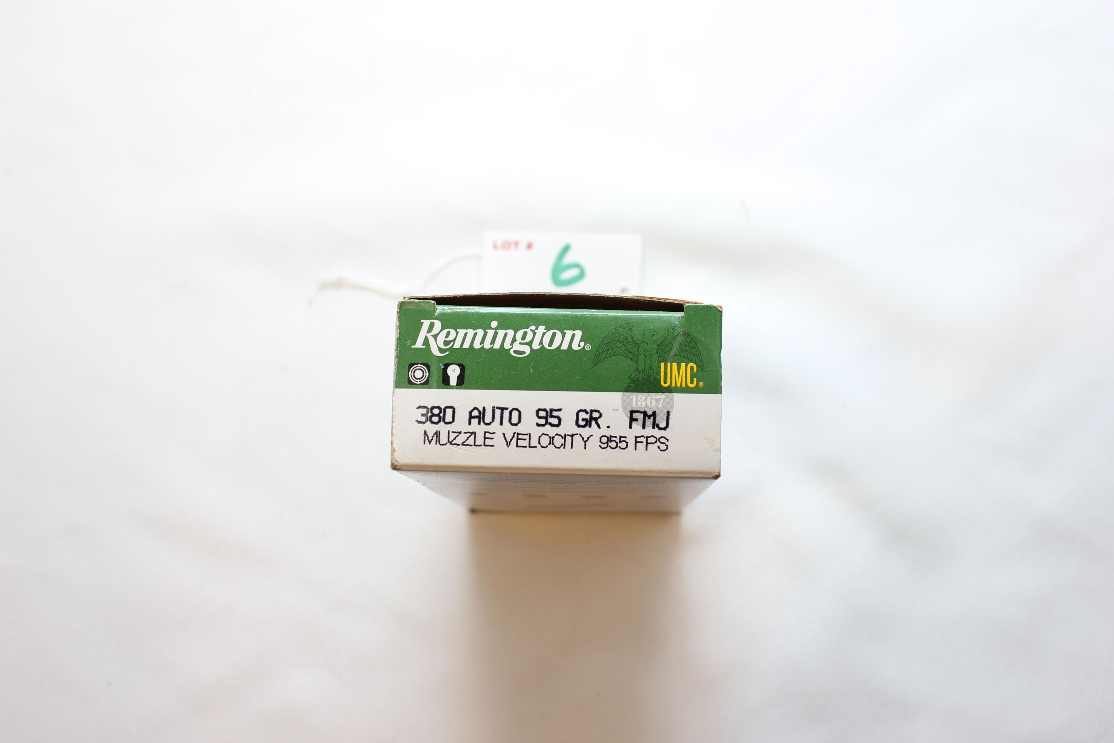 Remington .380 Auto 95 Gr. FMJ; 50 Rds.