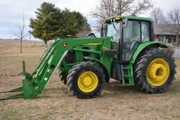 John Deere 7130 Tractor, MFWD, 1504 Hours, 2 SCV'S, 3pt, 540/1000pto, 6 Set Rear Wheel Weights, Quad