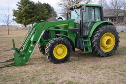 John Deere 7130 Tractor, MFWD, 1504 Hours, 2 SCV'S, 3pt, 540/1000pto, 6 Set Rear Wheel Weights, Quad