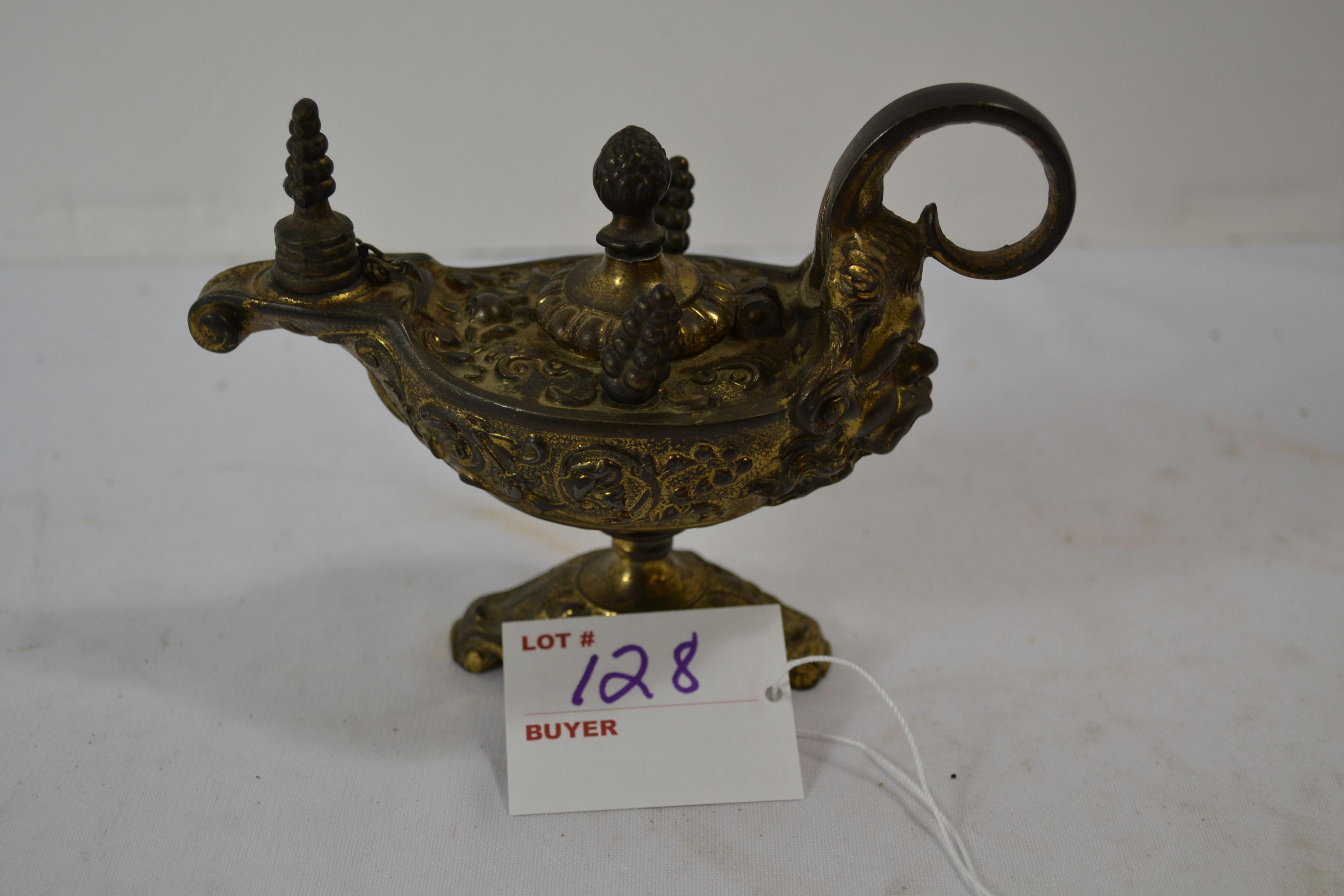 Antique French Aladdin Lamp Cigar Lighter Gargoyle Oil Burner