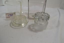 Vintage Quart and Pint Apothecary Clear Jars w/Stoppers; Not lot number in photo should be 133a, not