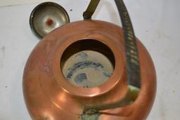 Vintage Brass and Copper Tea Kettle