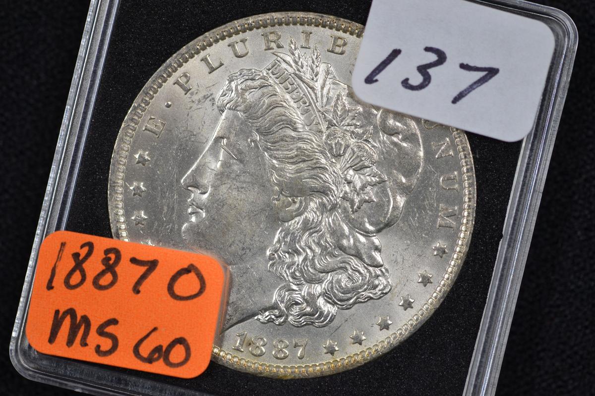 1887-O Morgan Silver Dollar; MS 60