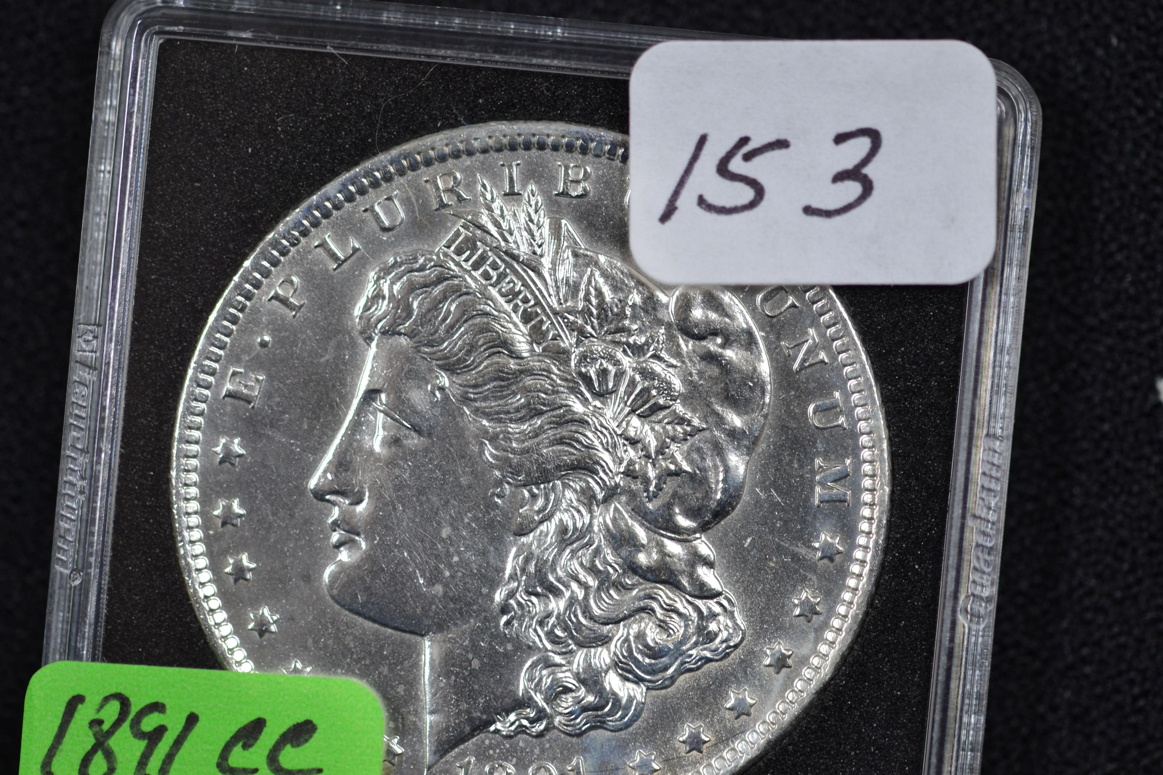 1891-CC Morgan Silver Dollar; MS 65