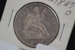 1847-O Seated Liberty Half Dollar; VF/XF