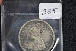 1845 Seated Liberty Half Dollar; VF