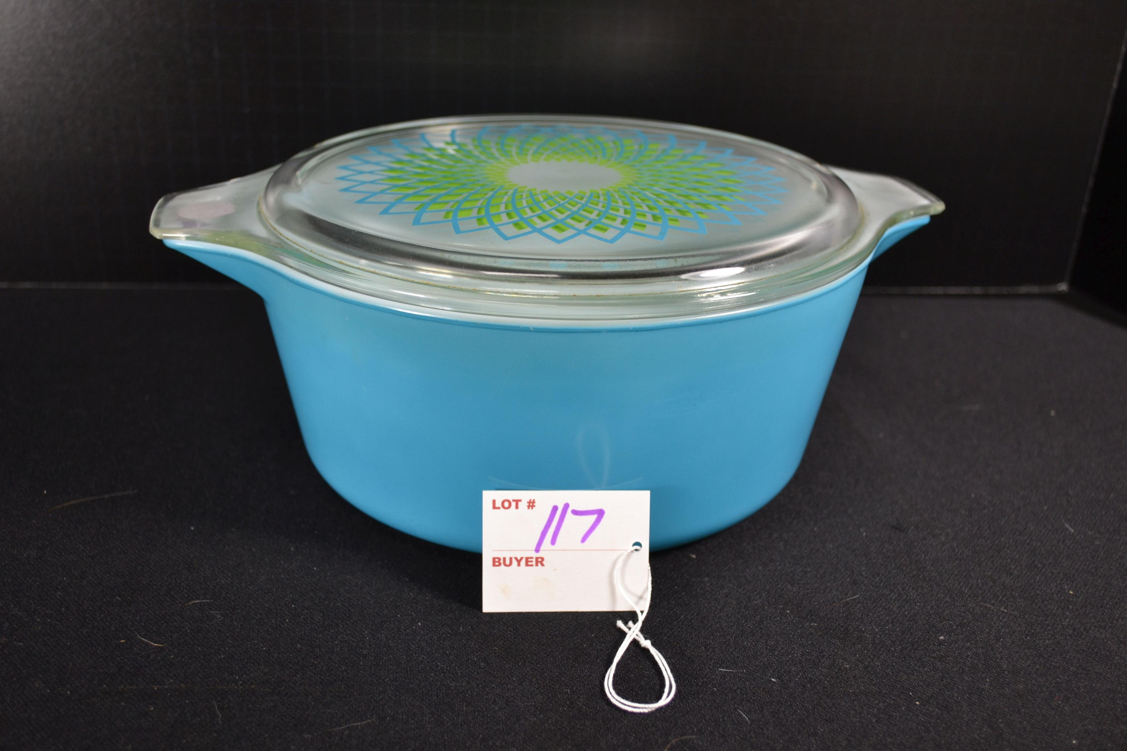 Pyrex Spirograph No. 475 Casserole w/Lid; Mfg. 1969-1970