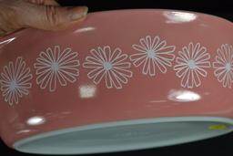 Pyrex Pink Daisy No. 045 Casserole w/Lid; Mfg. 1956-1962