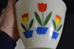 Fire-King Tulip Grease Jar w/Lid