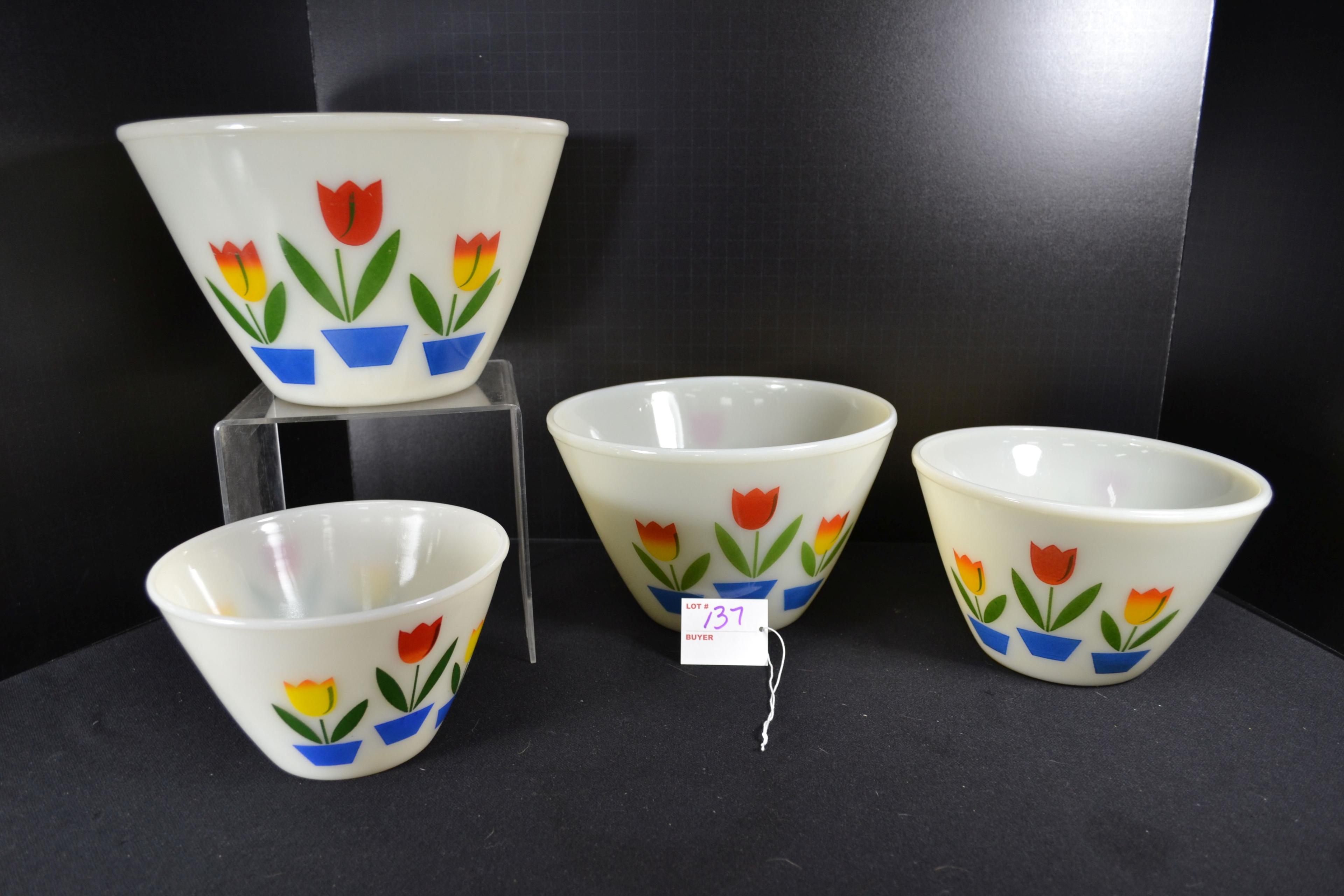 Fire-King Tulip Mixing Bowl Set