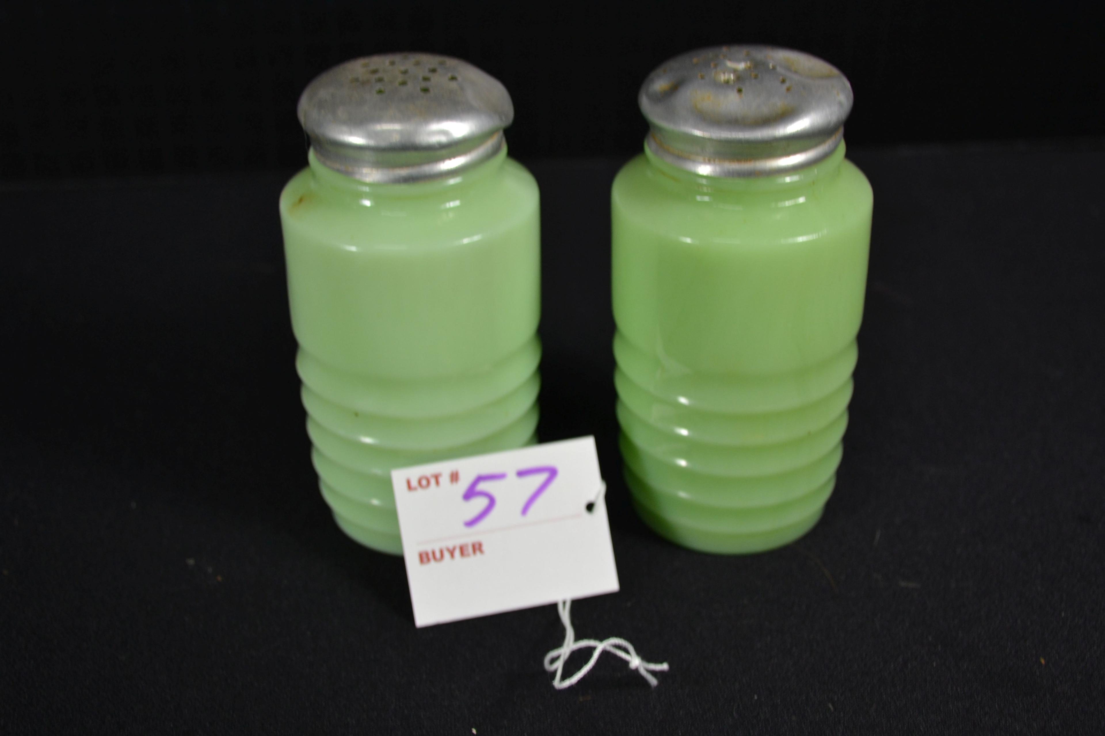 Jadeite Salt and Pepper w/Original Tops