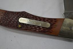 Remington Shotgun Commemorative Knife with Wooden Handle # 1990 11-87 Auto 870 Pump 5" in Box