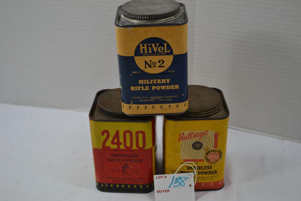 3 Vintage Tin Powder Can