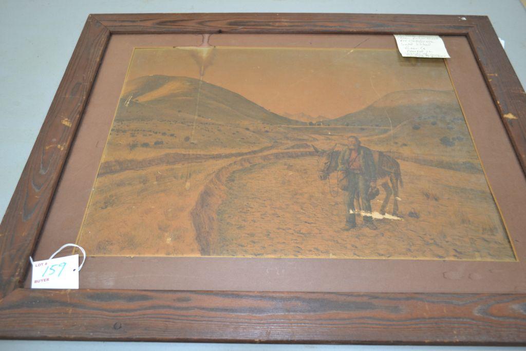 Framed Print "The Prospector" Jim Peter Herd of California 27"x 21"