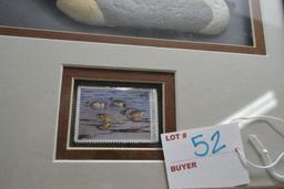 Duck Unlimited 1993 Stamp and Duck Framed 11-1/2"x 9-3/4"