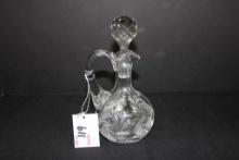 Lead Crystal Starburst 7" Vinegar Cruet