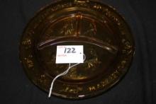 Vintage Amber Divided Child's Nursery Plate