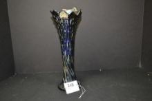 Vintage Blue Carnival April Showers 11" Stretch Vase