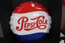 Contemporary Pepsi-Cola Bottle Cap Sign; 26" Diameter; 2-1/2" Deep