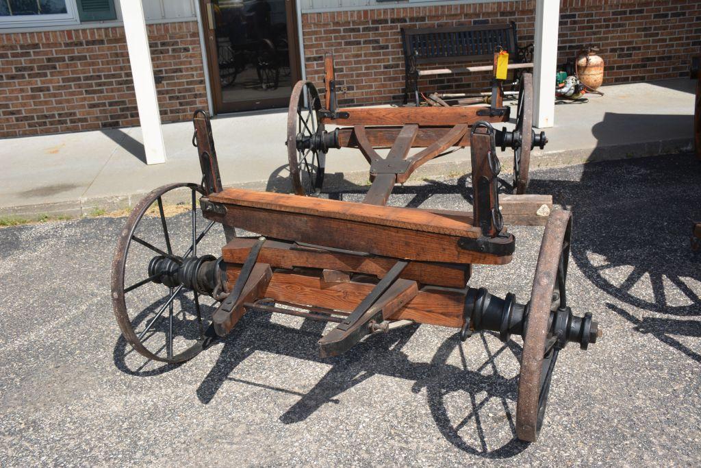 Metal Wheeled Horse Drawn Wagon Running Gear, Excellent Shape