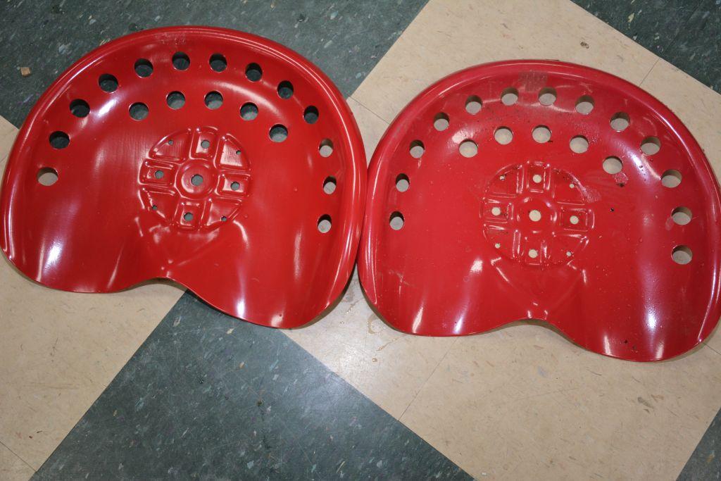 Pair of Red Steel Seats