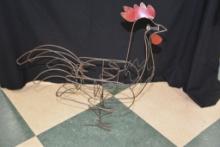 Wire Chicken Pot Holder Decor