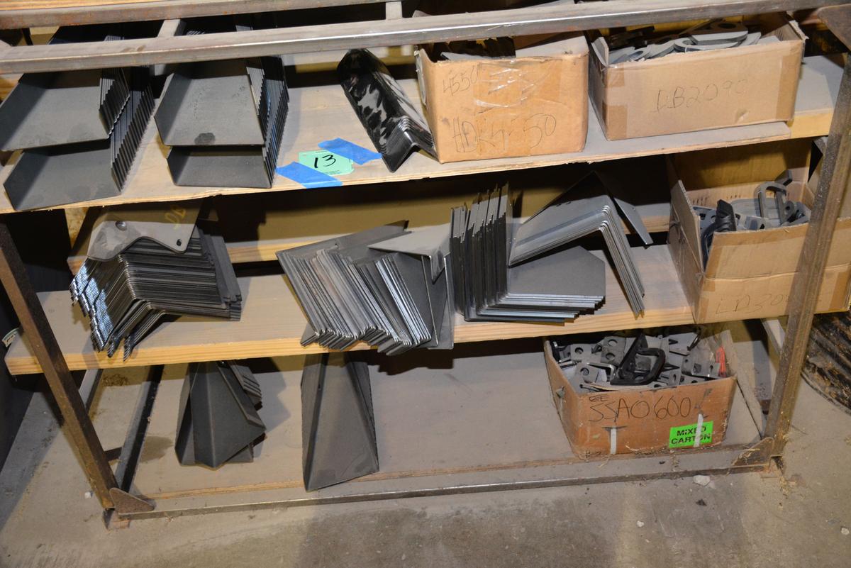 1 Lot Steel End Caps, Light Brackets, 2-Case Swivel Jack Weights, and Parts for Box Trailers w/Shelf