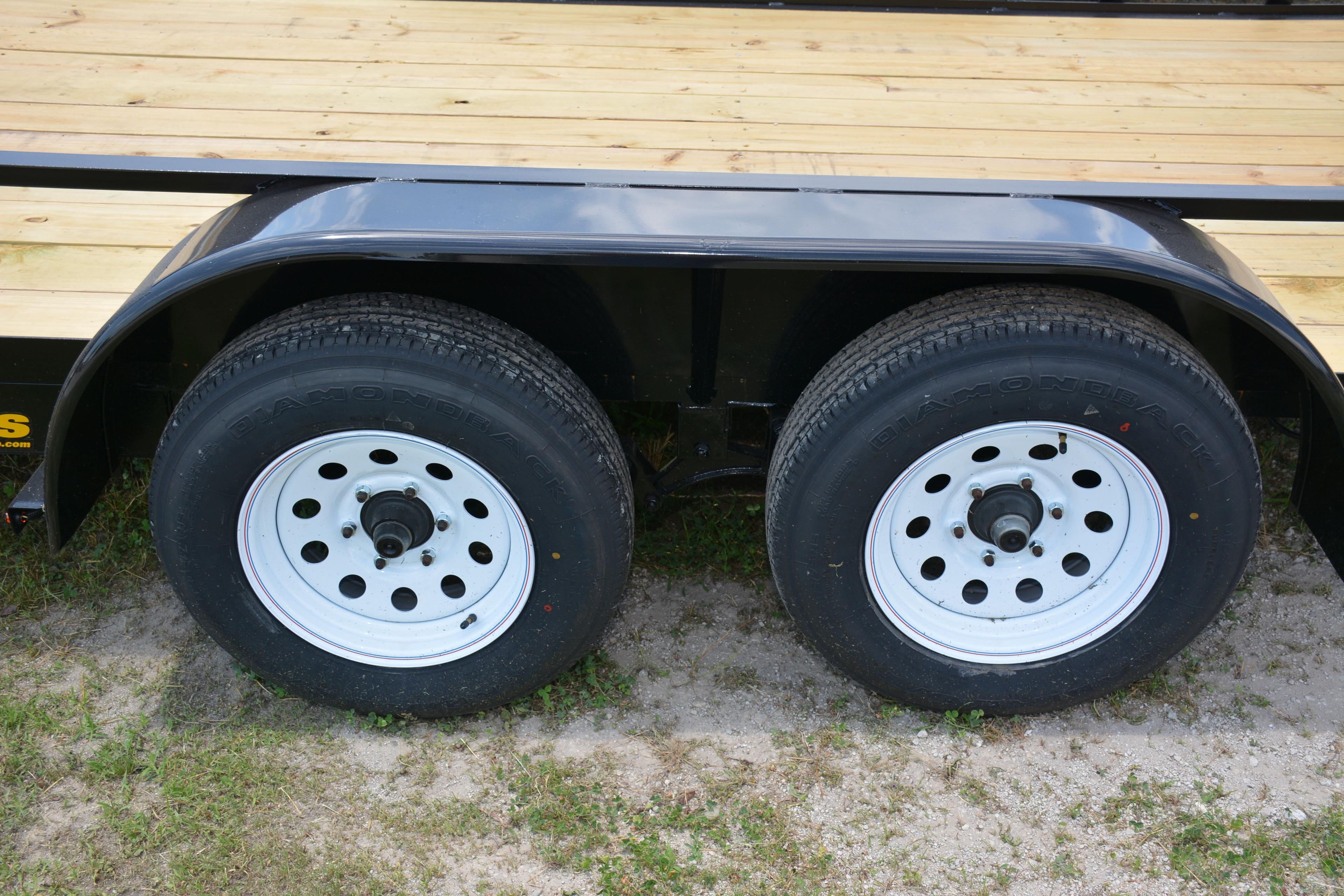 HP Trailers 16'x84" Rail Side Utility Trailer w/Tandem 3500 lb. Axles, Wood Floor, Full Mesh Ramp, L