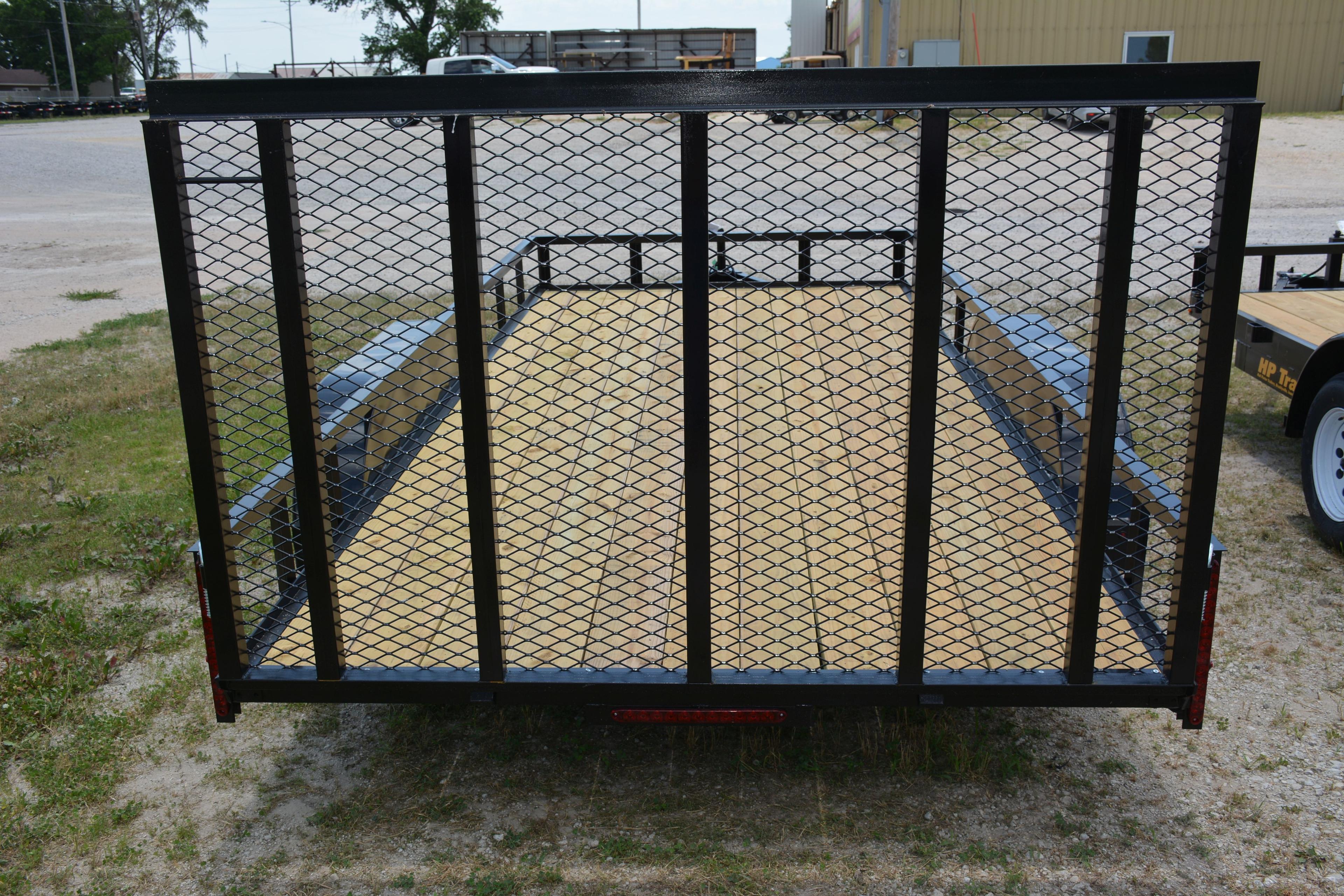 HP Trailers 16'x84" Rail Side Utility Trailer w/Tandem 3500 lb. Axles, Wood Floor, Full Mesh Ramp, L