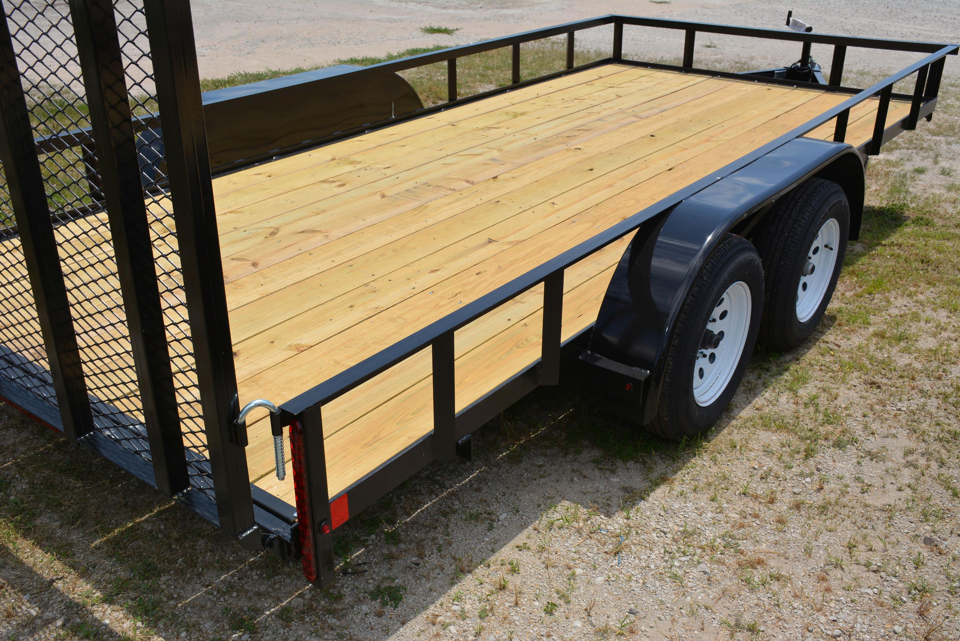 HP Trailers 16'x84" Rail Side Utility Trailer w/Tandem 3500 lb. Axles, Wood Floor, Full Mesh Ramp, L