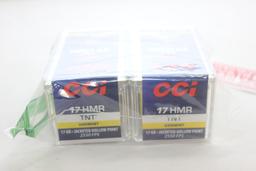 2 Boxes - CCI .17 HMR 17 gr. TNT HP; 50 Rds./Box; 2xBid