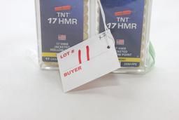 2 Boxes - CCI .17 HMR 17 gr. TNT HP; 50 Rds./Box; 2xBid