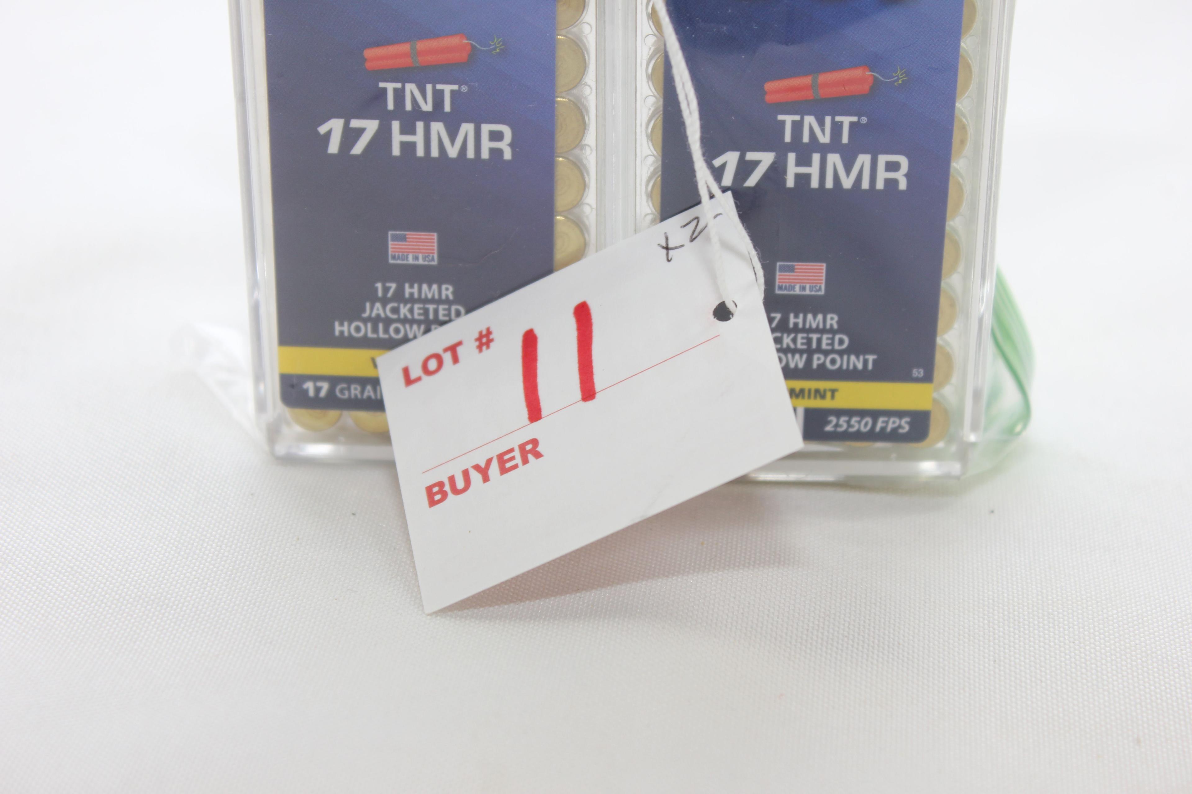 2 Boxes - CCI .17 HMR 17 gr. TNT HP; 50 Rds./Box; 2xBid