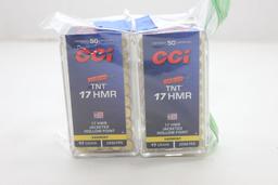 2 Boxes - CCI .17 HMR 17 gr. TNT HP; 50 Rds./Box; 2xBid