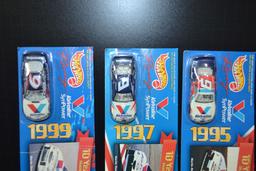 Group of 3 Hot Wheels Racing "10 Years of Racing" Diamond Collectors Series 1995, 1997, 1999; NIB