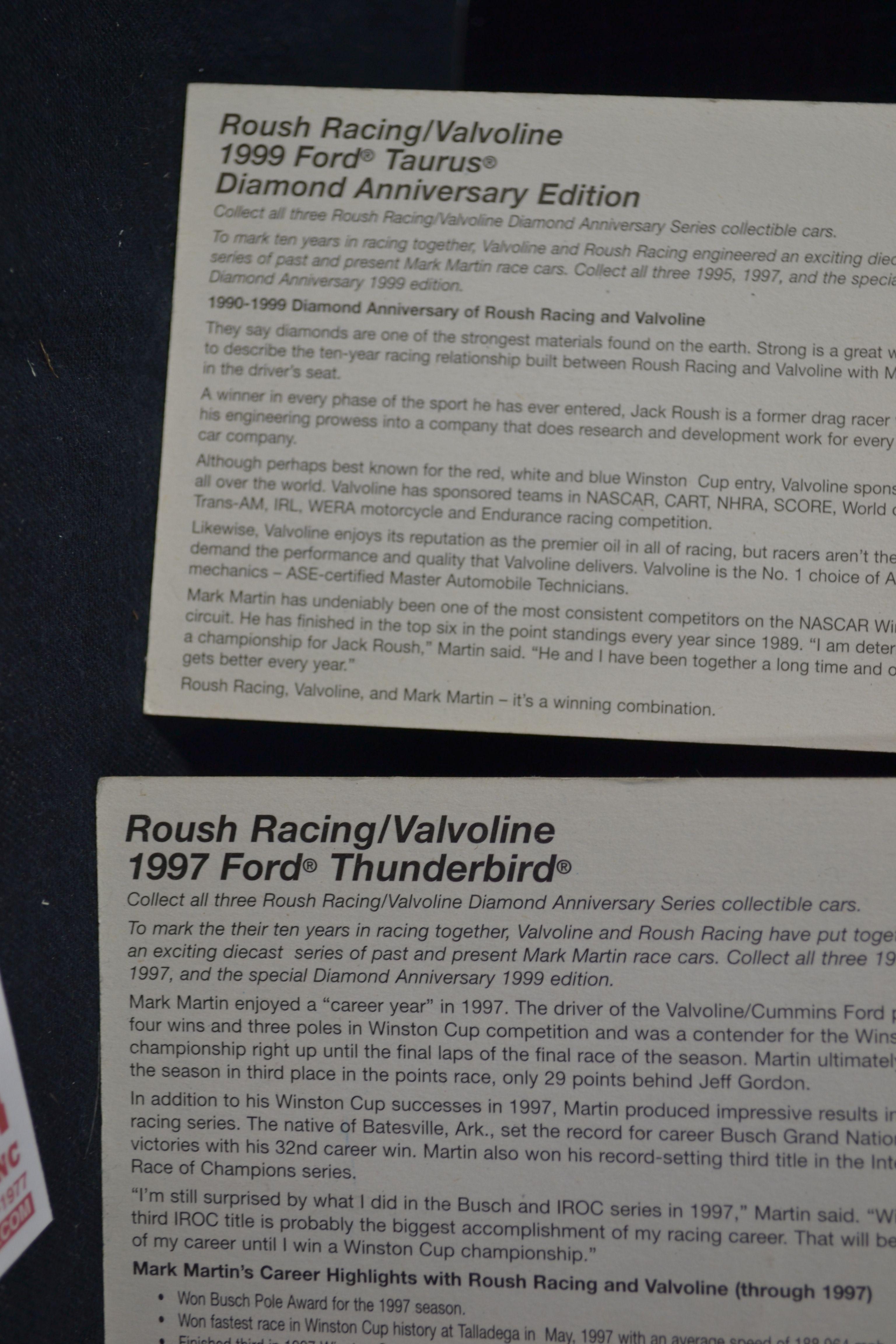 Group of 3 Hot Wheels Racing "10 Years of Racing" Diamond Collectors Series 1995, 1997, 1999; NIB