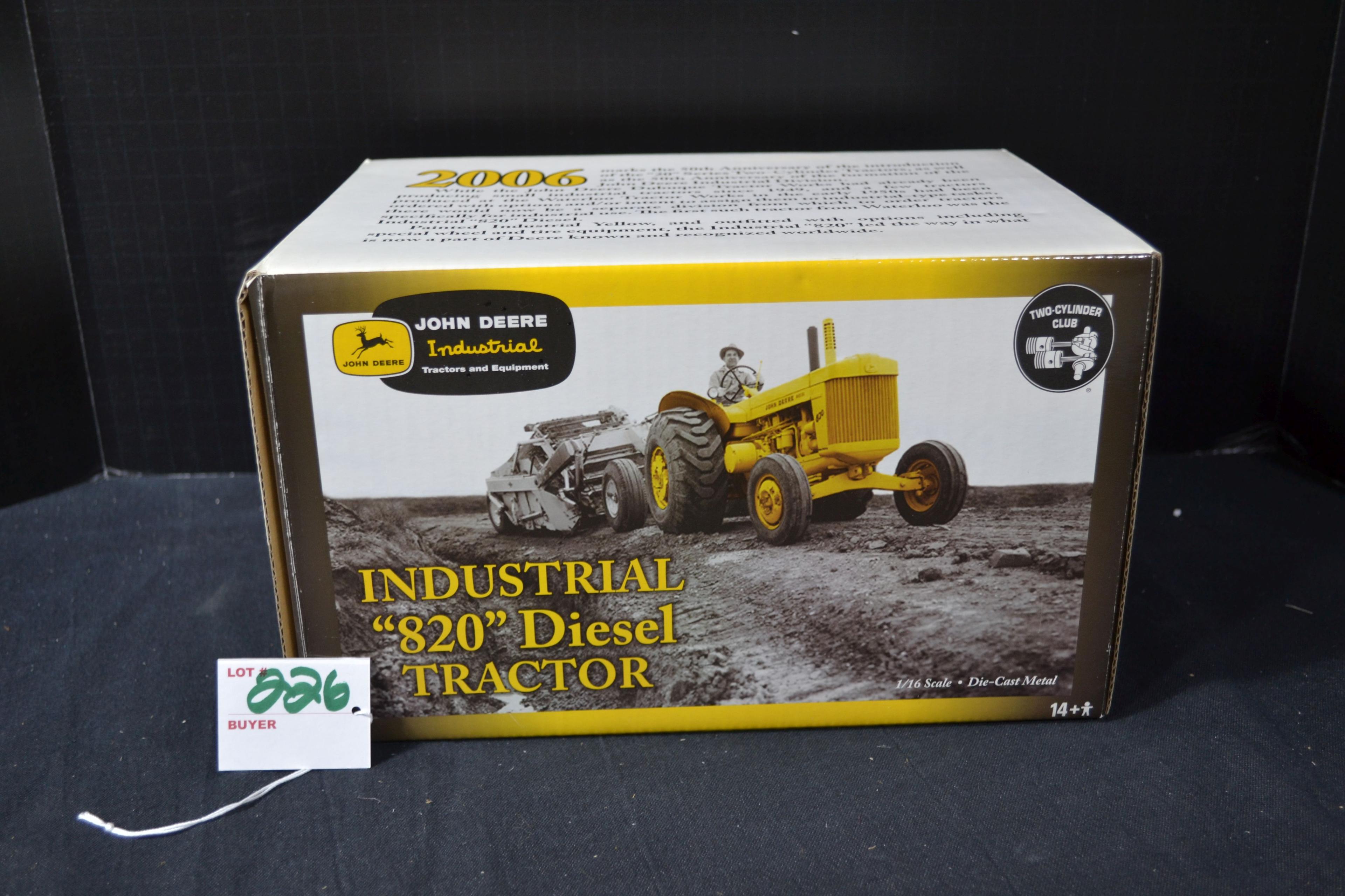 Ertl Two-Cylinder Club John Deere Industrial 820 Diesel Tractor; 1/16 Scale; NIB