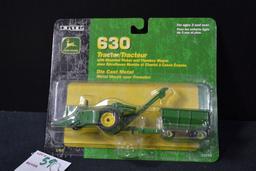 Ertl Collectible John Deere 630 Tractor w/Mounted Picker and Flare Box Wagon; 1/64 Scale; NIB