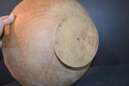 Large Handmade Scallop-Edged Fruit Bowl w/Footed Base; 16"x7"