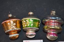 Group of 3 Vintage "Shiny Brite" Handpainted Tree Ornaments