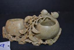 Pair of Vintage Handcarved Toothpick Holder and Duck Figurine; 5" and 4" Long