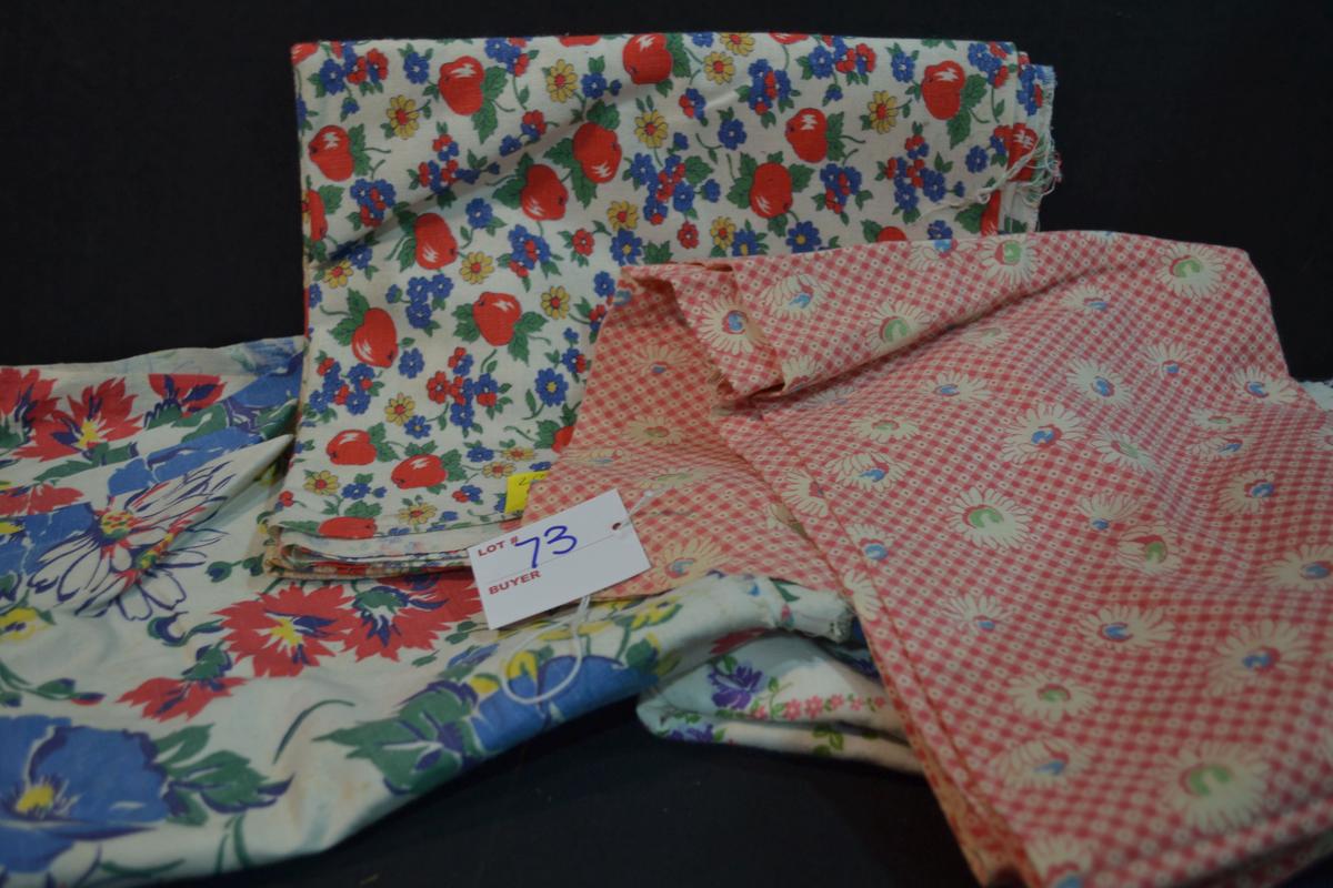 Group of Vintage Flour Sack Material